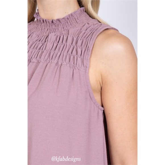 LAST 2! Mauve Smocked Sleeveless The Perfect Shift Dress! - Picture 5 of 5